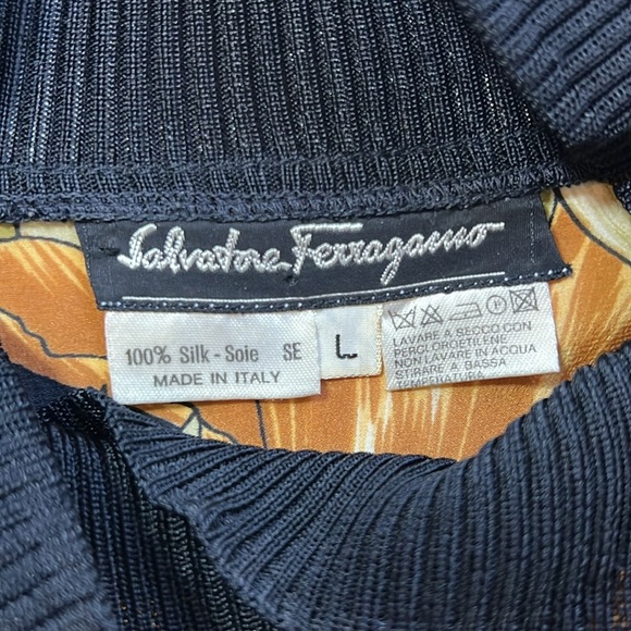 Vintage Ferragamo Jungle Print Tropical Animal Leopard Top Women Size L - Picture 3 of 11